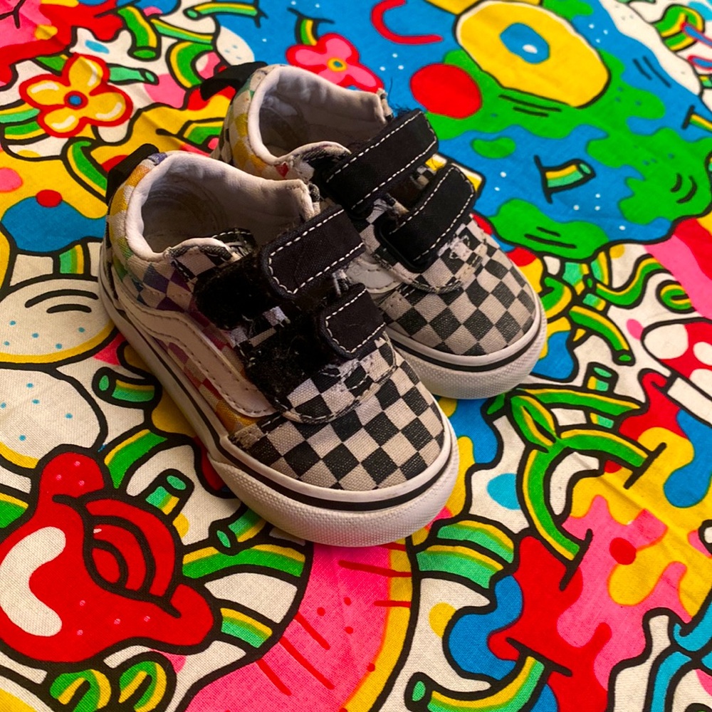 Toddler vans rainbow checkers